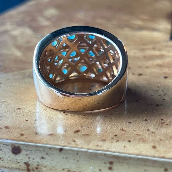 Natural Zambian Emerald Sterling Silver Yellow Gold Vermeil Ring Size 6 - Picture 4 of 8